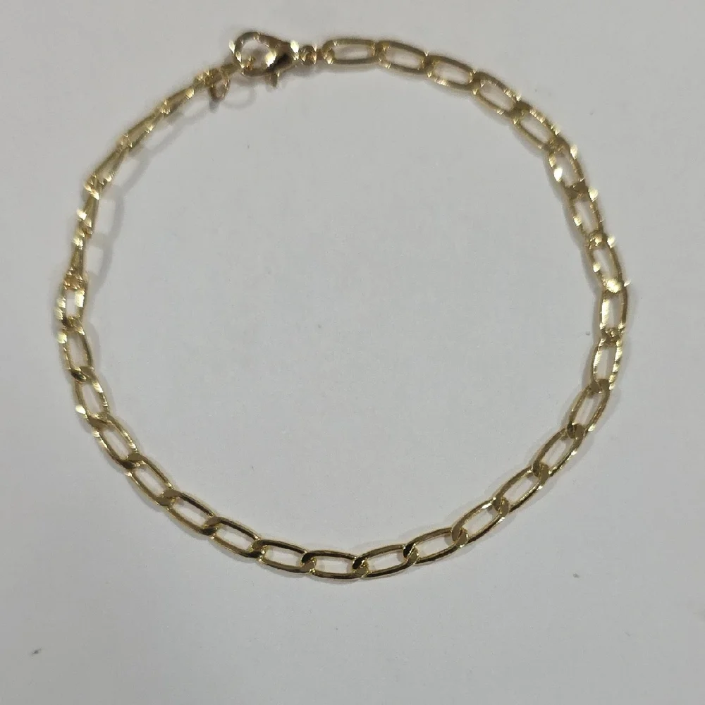 Gold Link Chain Anklet – Classic Elegant Women’s Fashion Ankle Bracelet Jewelry - Picture 3 of 8